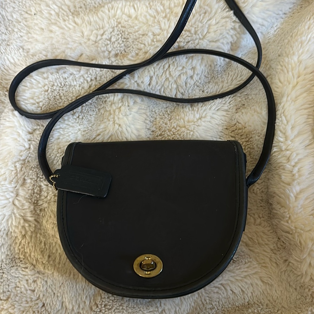 Coach Vintage -9981-black-leather-watson crossbody purse